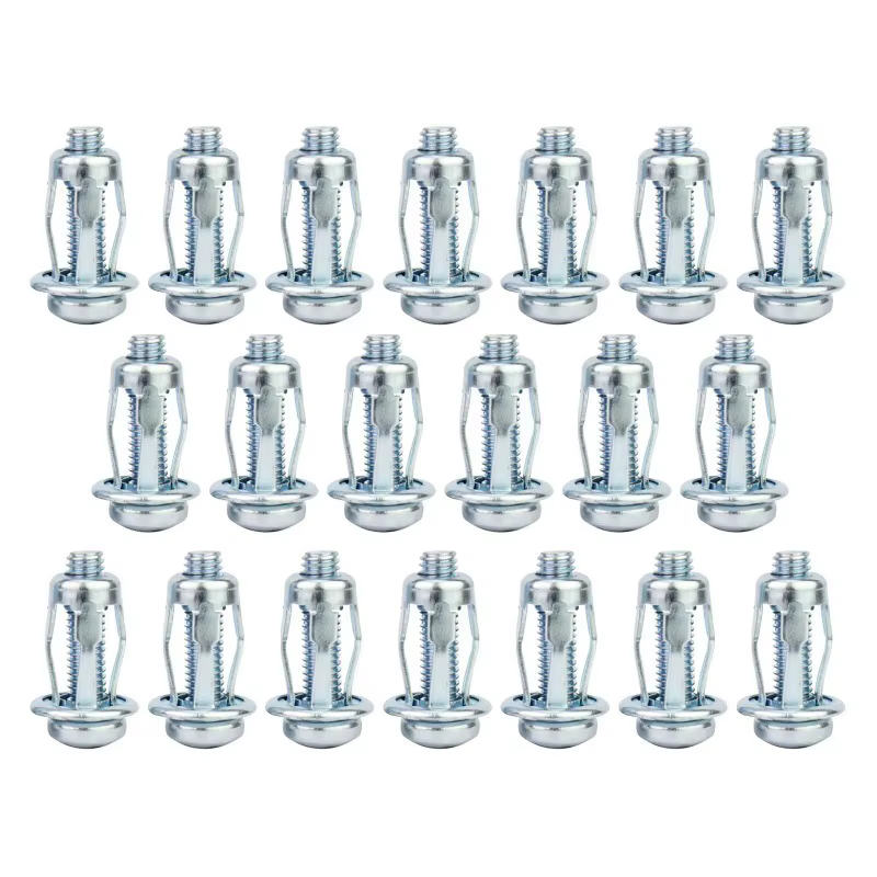 20pcs Jack Nuts Screw Petal Screw Anchors Petal Expansion Plugs for Curtain Expansion Clamp Petal Rivet Lock Jack Nut Bolt