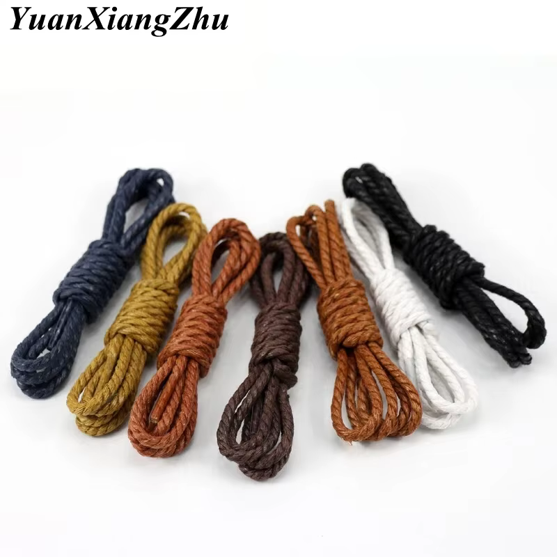 1Pair Shoelce Casual Leather Shoelaces Waxed Round shoe laces Shoestring Boots Sport Shoes Cord Ropes 60/90/120/150CM P-4