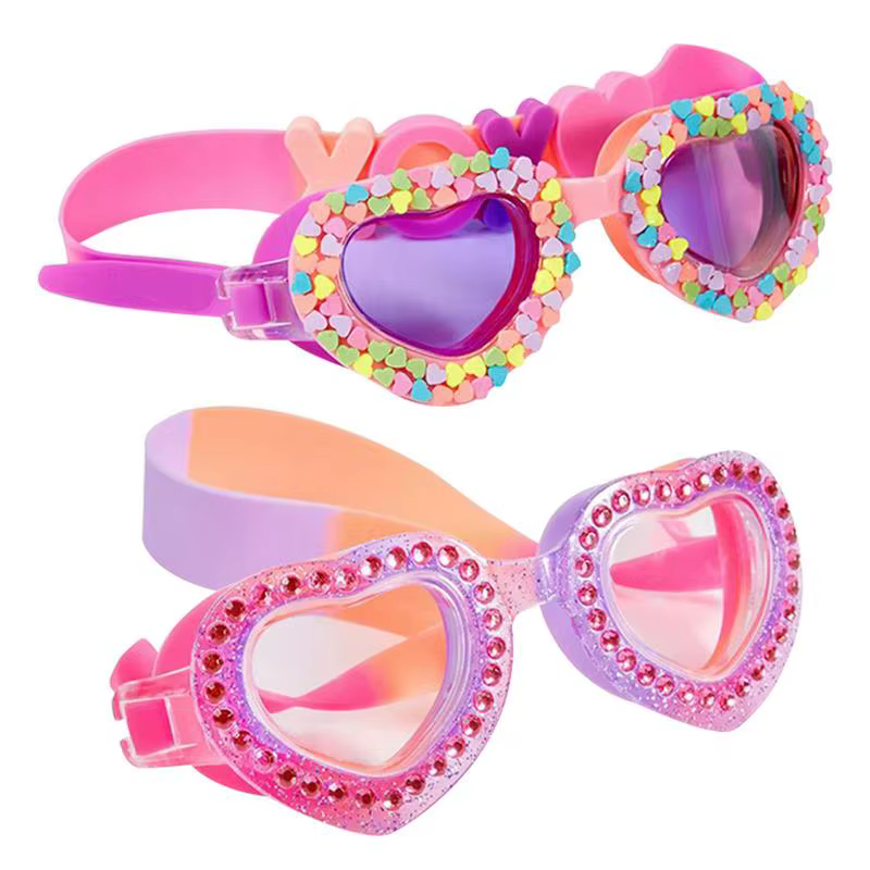 New Waterproof Children's Swimming Goggles Cartoon Heart Shape UV Fogging Proof Swim Training Glasses For Children Kids Gifts