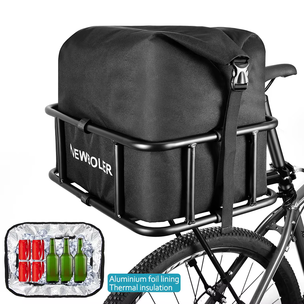 NEWBOLER Rear Rack Bike Basket and Liner Large Bicycle Basket Perfect Mount for Electric Bike