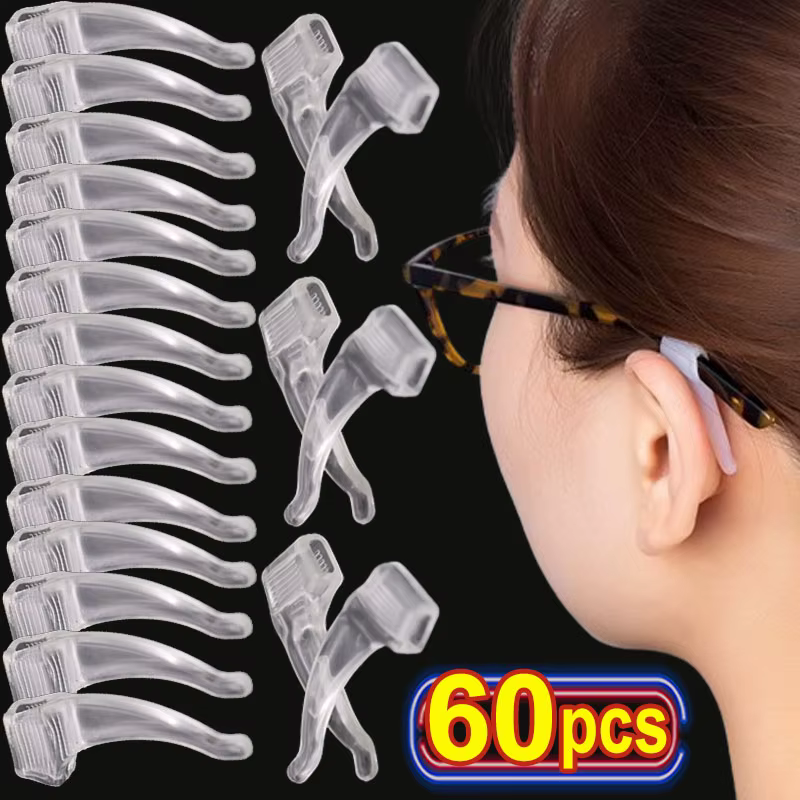 Soft Silicone Ear Hook Anti-slip Glasses Leg Grip Anti-fall Holder Ear Sleeve Bracket Fastener Transparent Eyewear Accessories