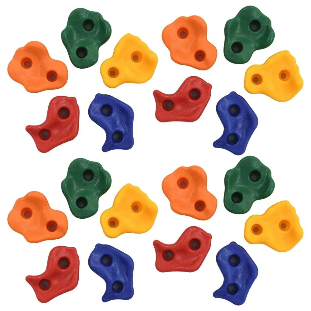 20 Pcs Multicolour PE Climbing Stones - Durable Outdoor Play Equipment for Kids
