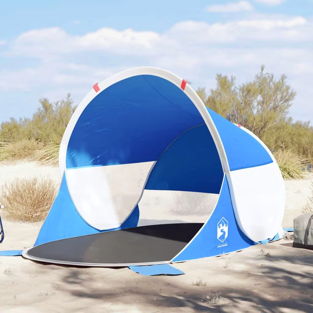 Azure Blue Waterproof Pop-up Beach Tent - Easy Setup Sun Shelter for Outdoor Fun