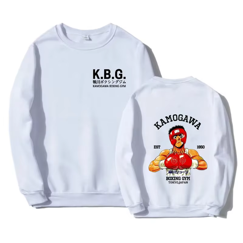 Anime Hajime Men's Pullover No Ippo Kamogawa Boxing Gym Women Sweatshirt Sport KGB Graphic Clothing Harajuku Streetwear Tops
