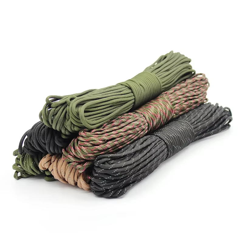 550 Paracord Cord 5 15 30 M Dia.4mm 7 Cores  Outdoor Camping Survival Lanyard Parachute Rope Hiking Tent Accessories