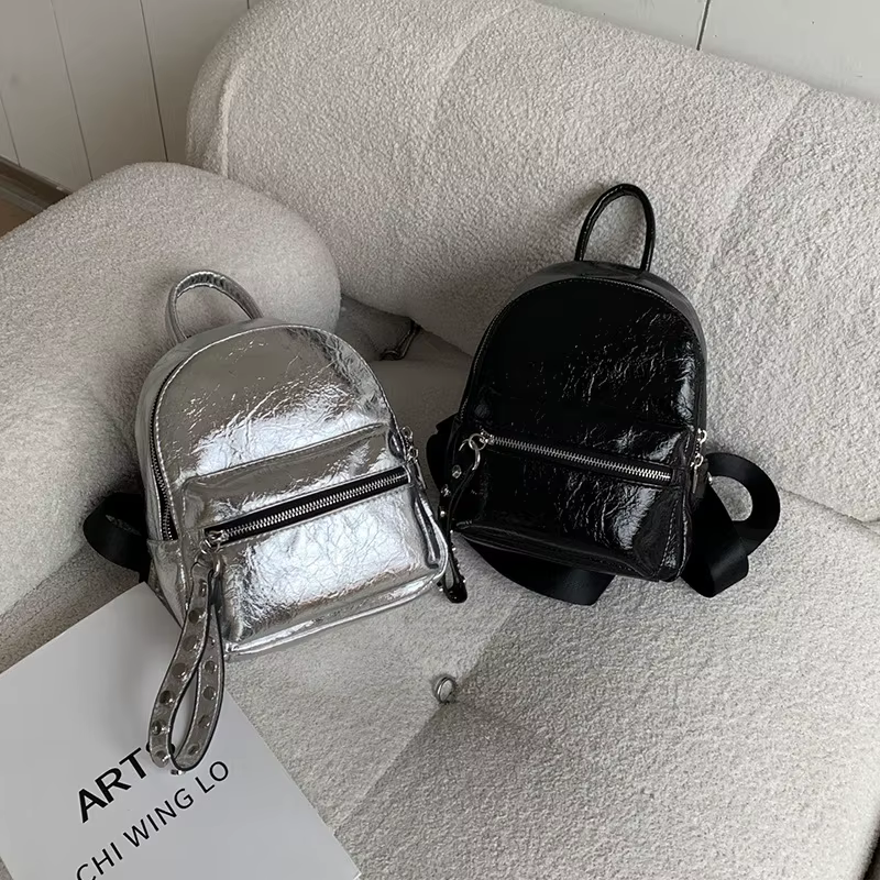 New Stylish Small Backpack for Women with Rivet Accents for Daily Commuting