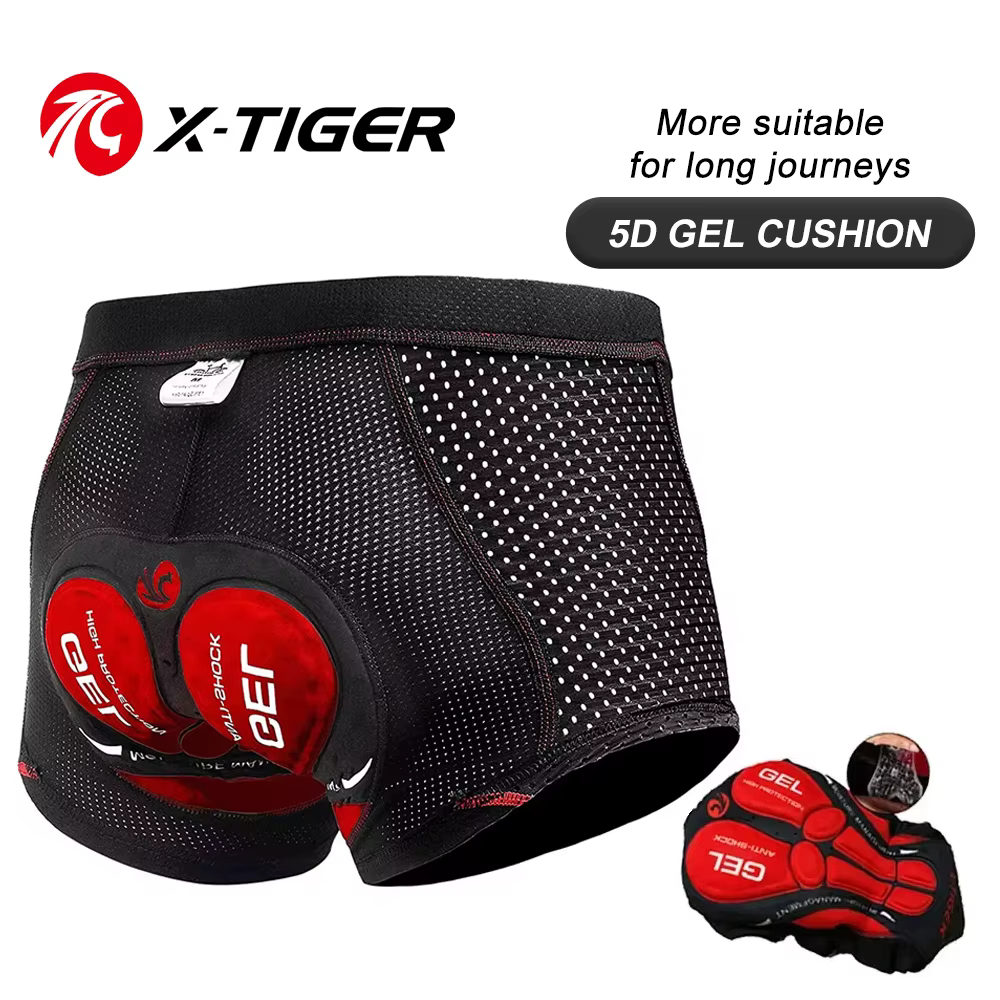 X-TIGER Men's Cycling Underwear Shorts 5D Gel Pad Breathable Non-Slip Bike Shorts Bike Underpant MTB Road Bike Riding Shorts