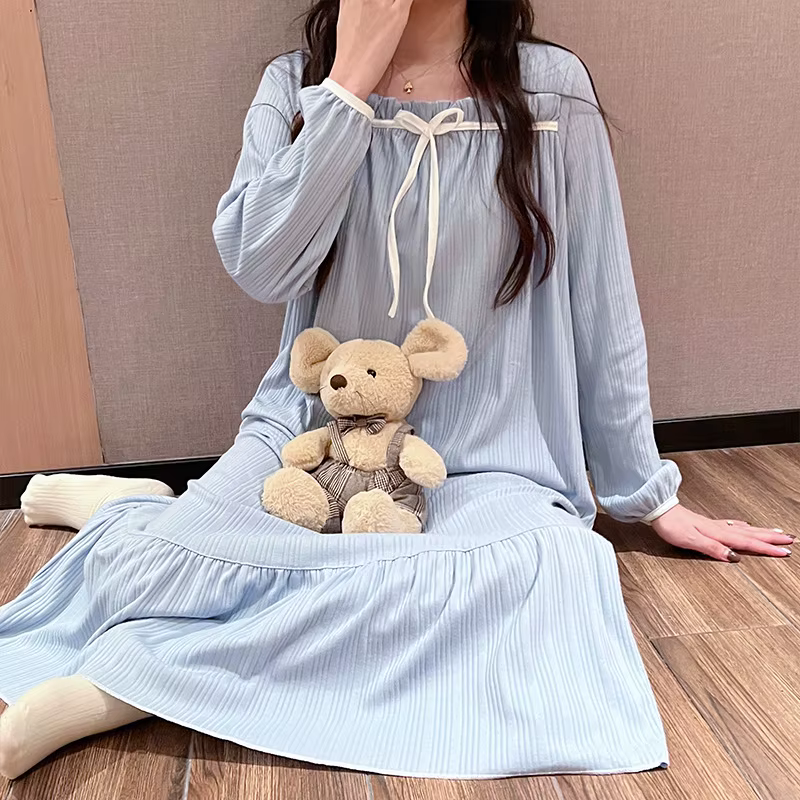 Women's Pajamas Nightgowns New Nightgowns Spring And Autumn Summer Pajamas Homewear Cute Sweet Students Long Nightgowns Homewear