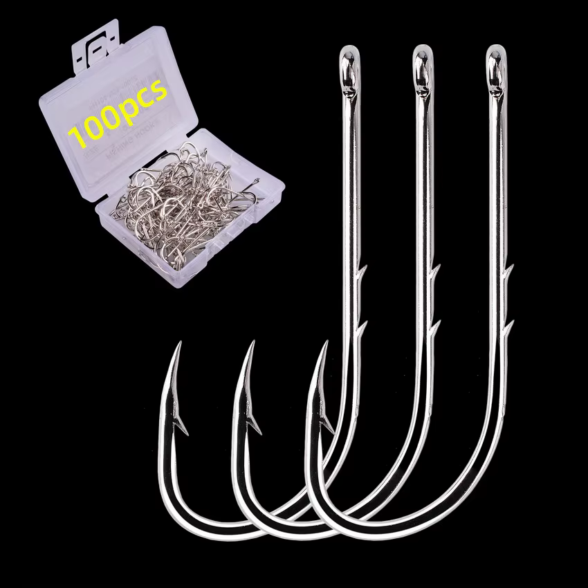 Aorace 1#-12# Fishing Hooks Sea Barbed Fishing Lures Shank Beak Live Bait Holder Carp Fishing Jig Worm Hooks Accessories Tackle