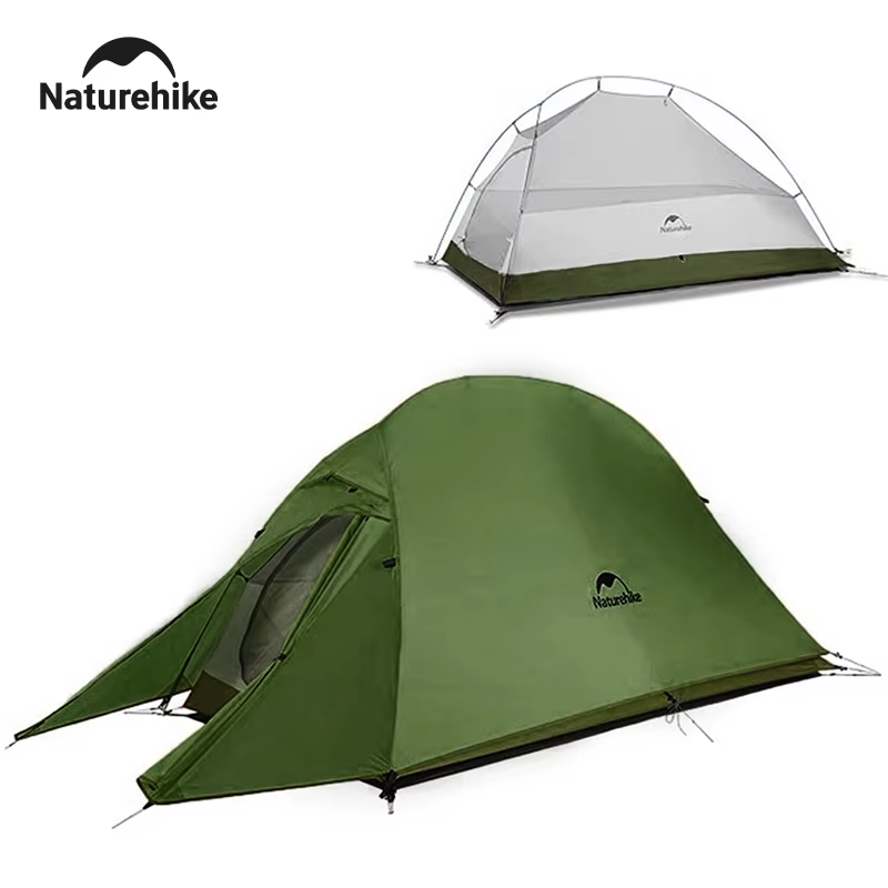 Naturehike 1 Person Camping Tent Cloud Up Ultralight Waterproof Hiking Tent Outdoor Trekking Backpacking Tent With Free Mat
