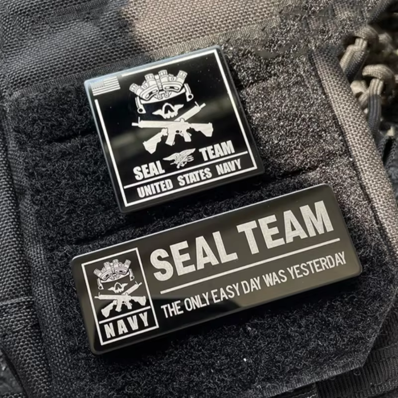 Seal Self Defense Force Hook&Loop Military Patches Metal Emblem NAVY Skull Morale Badge Tactical Backpack Decoration Sticker