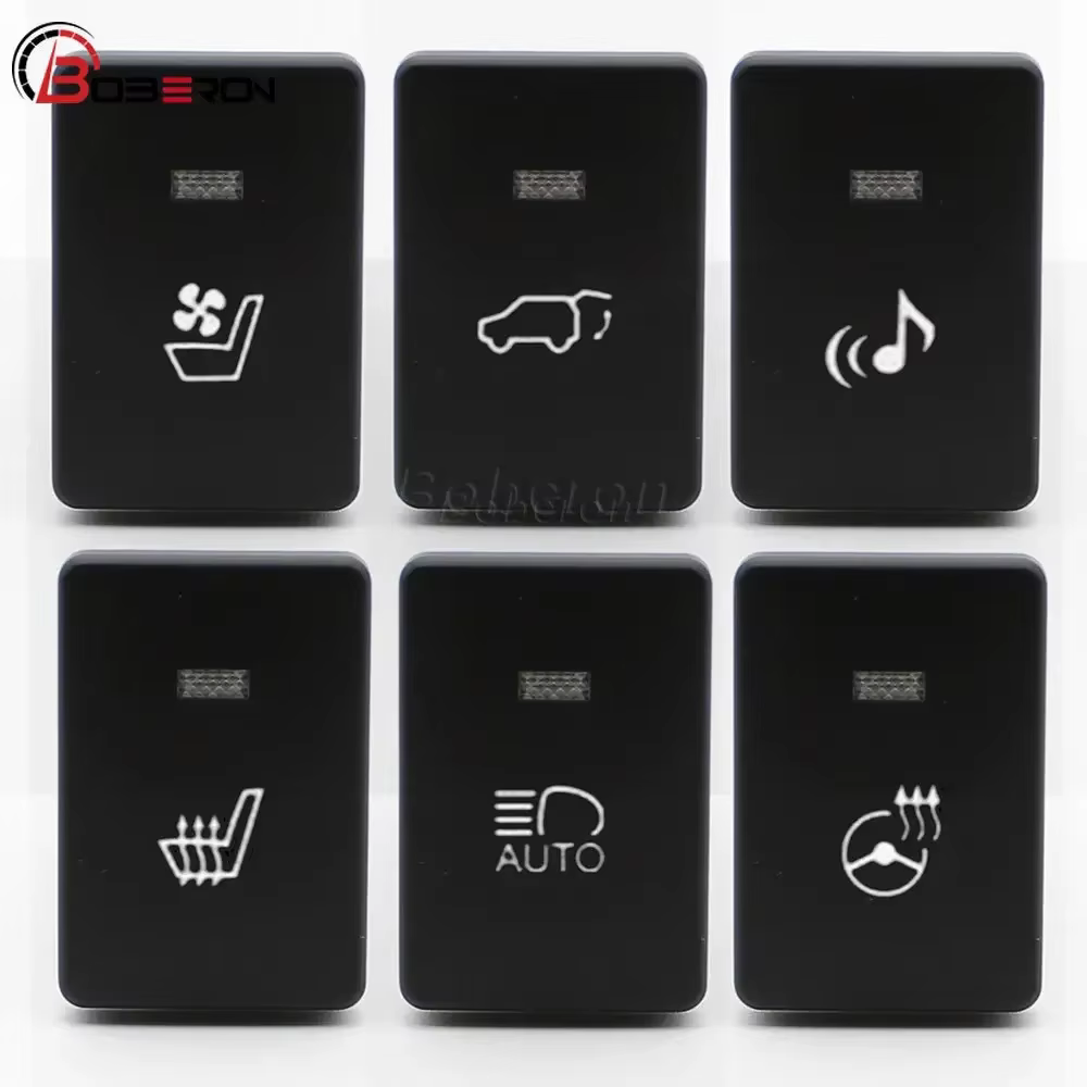 Blue LED Light Steering Wheel Heating Push Button Switch For Toyota Camry Prius Corolla Seat Ventilate Trunk Switch DC12V