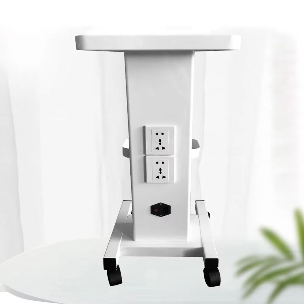 White Salon Trolley With Socket Stand Rolling Cart Beauty Wheel Holder Spa Cart Beauty Machine Spa Tool 45kg