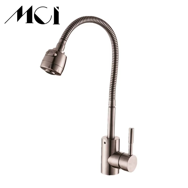 Mci 360 Degree Swivel Kitchen Faucet Kitchen Sink Mixer Tap Brushed Nickle Stream Sprayer Head Chrome Kitchen Water Tap