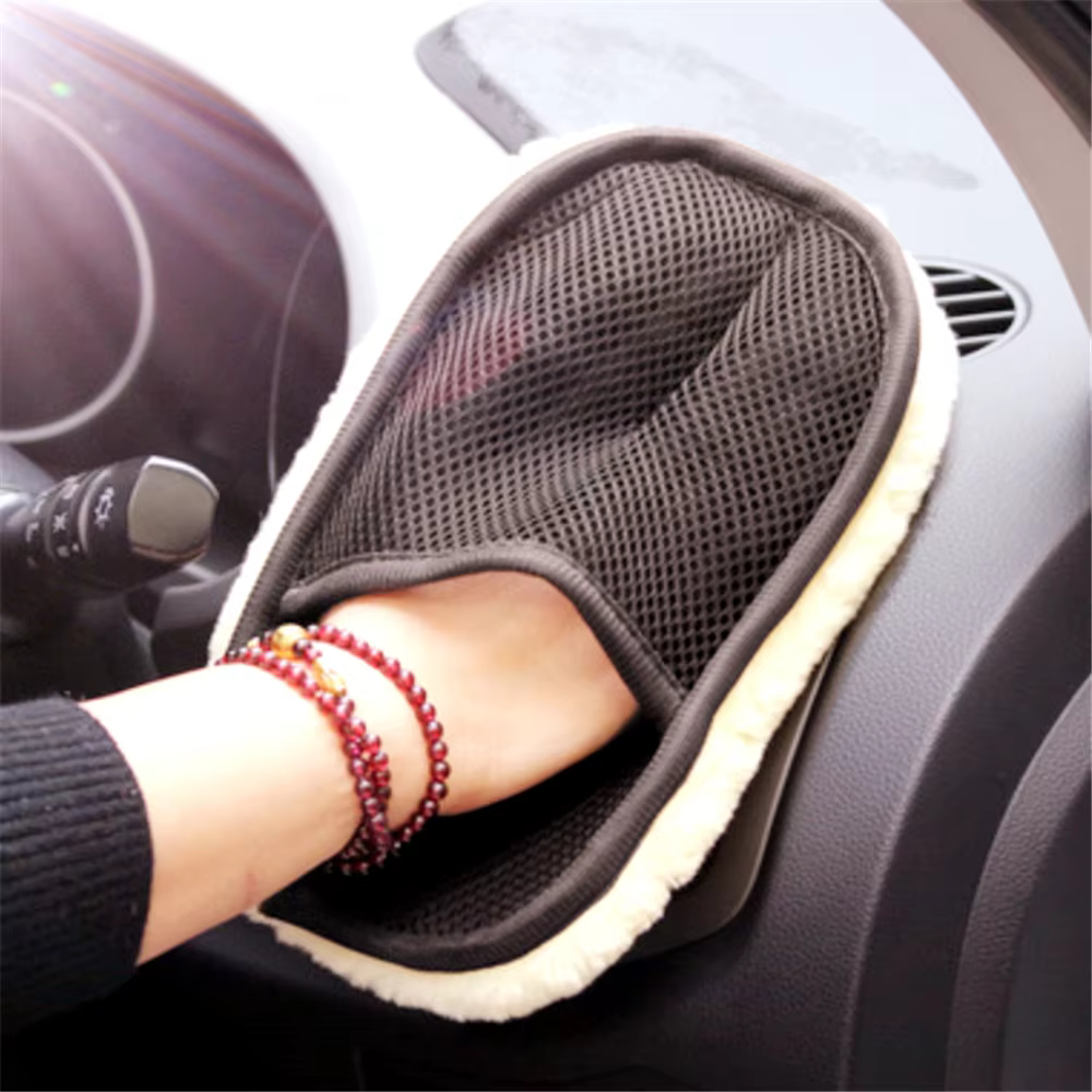 Car wash wool gloves plus velvet for Renault koleos Twingo Scenic Megane Fluenec Latitude Clio 1 2 3 4 Car Styling