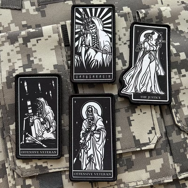 Army Tactical Team Morale Badge Skull Soldier Patch War Muse Hook and Loop Printing Military Armband Backpack Sniper Sticker