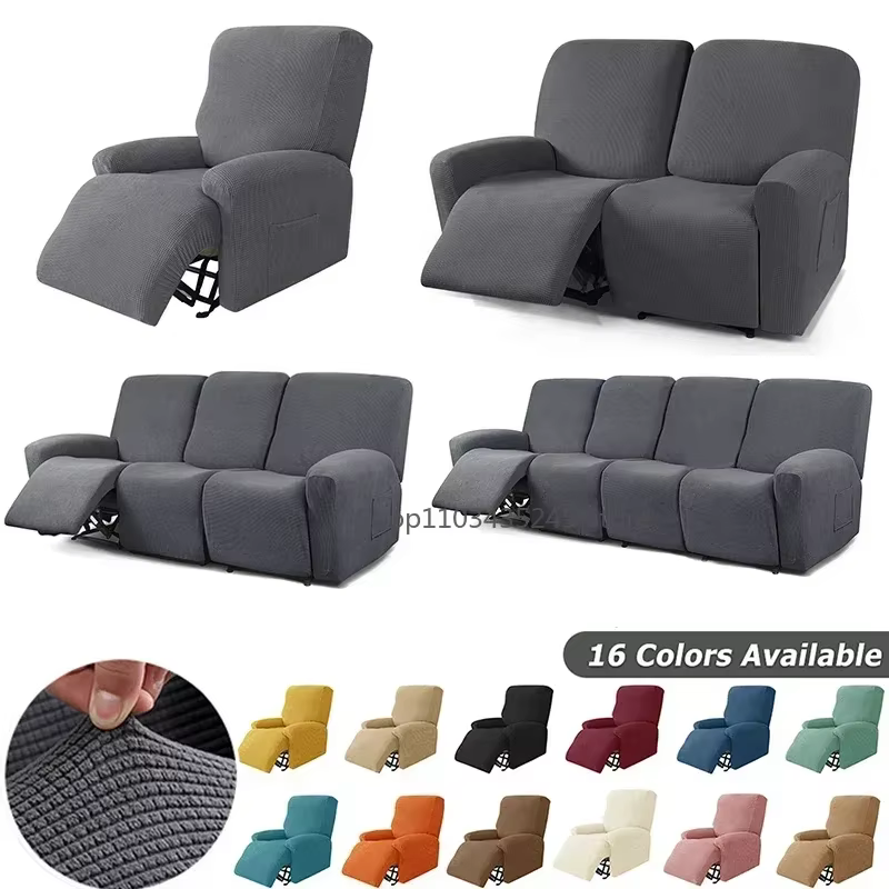 Knitted Recliner Sofa Covers Lazy Boy Elastic Sofa Protector Relax Armchair Cover Lounge Home Pets Anti-Scratch 1/2/3/4 seater