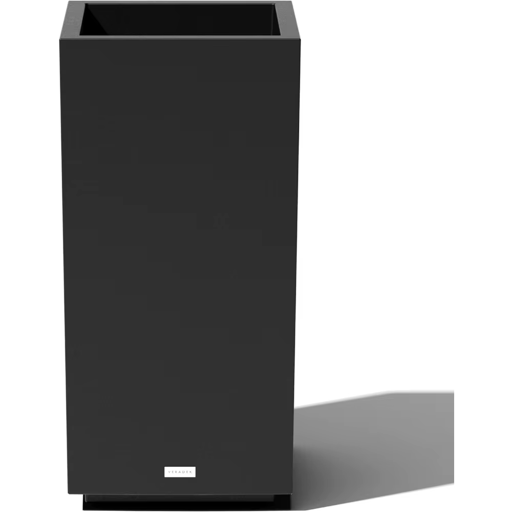Block Series Pedestal Planter - Tall Planter for Indoor or Outdoor Front Porch | All-Weather Use with Removable Insert