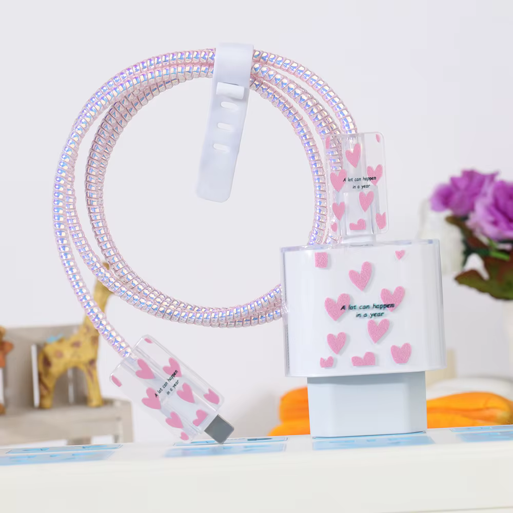 Soft TPU Protective Case For iPhone EU Fast Charger Cover PD 20w 18W Cable Protector Winder Shell For iPhone 14 11 13 15 Pro Max