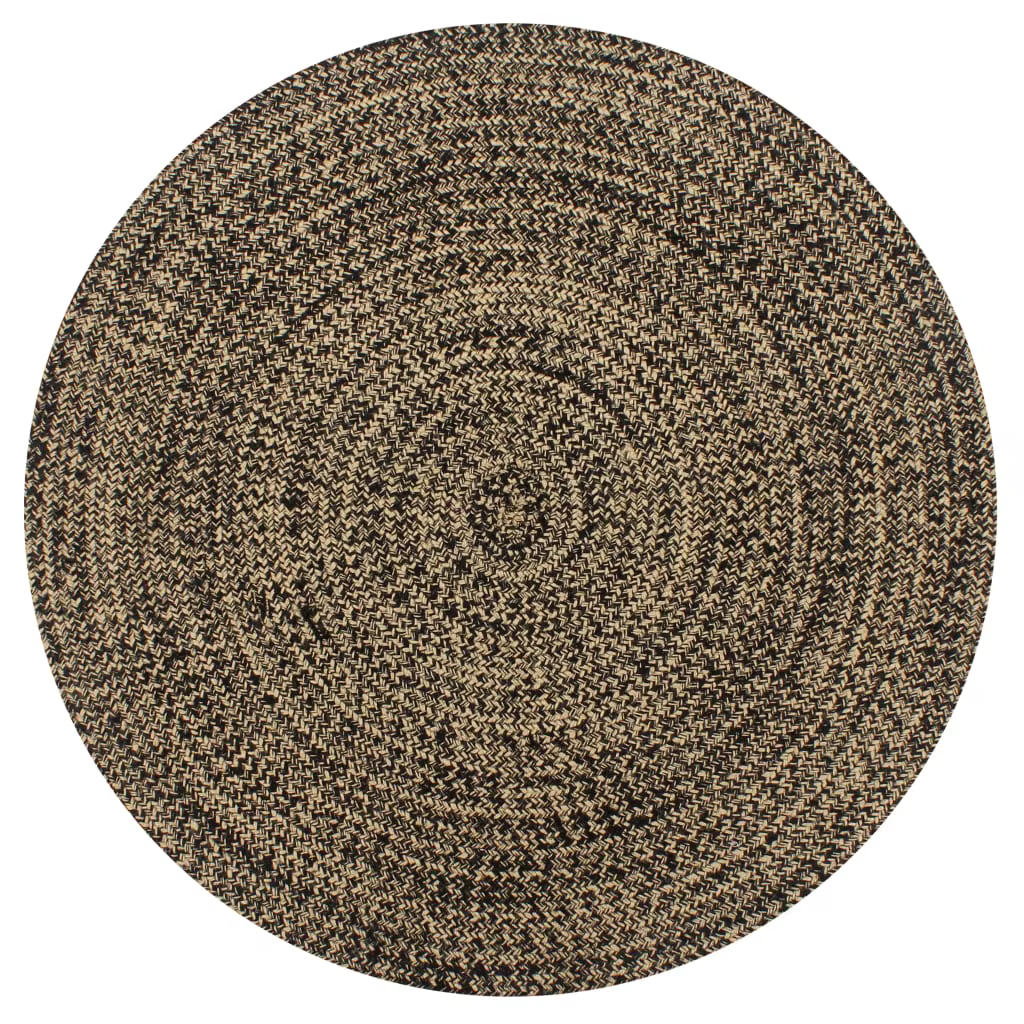 90 cm black natural hand woven jute carpet