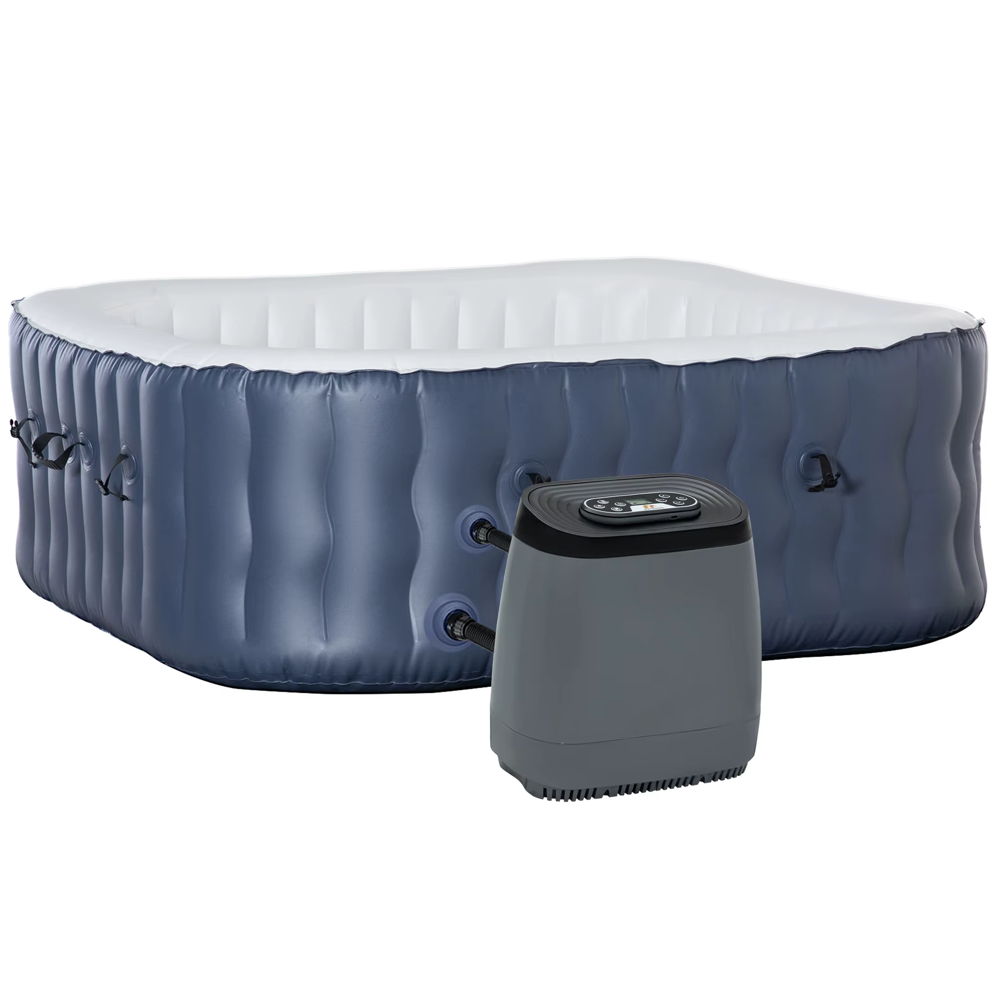 Utsunny 4 person square inflatable Spa 930L inflatable Jacuzzi 180x180x68 cm with heating remote Control