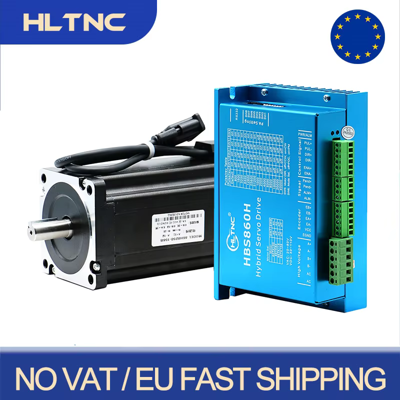 EU Shipped  1 kit 4.5 / 8.5 / 12 N.m Close Loop Stepper Motor Nema34 DC Engines + HBS86 Driver + 3M Encoder Cable For CNC Router