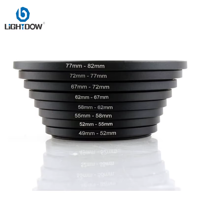 Lightdow Camera Lens Filter Adapter Ring Step Up Ring Metal 49 mm 55 58 62 67 72 77 82 mm for UV ND CPL Lens Hood etc