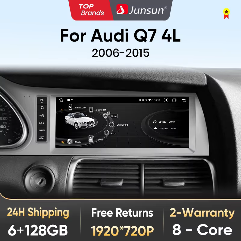 Junsun Car Radio Multimedia For Audi Q7 4L 2006-2015 Wireless CarPlay Android Auto 8 core 4G WiFi GPS Touch Screen Autoradio