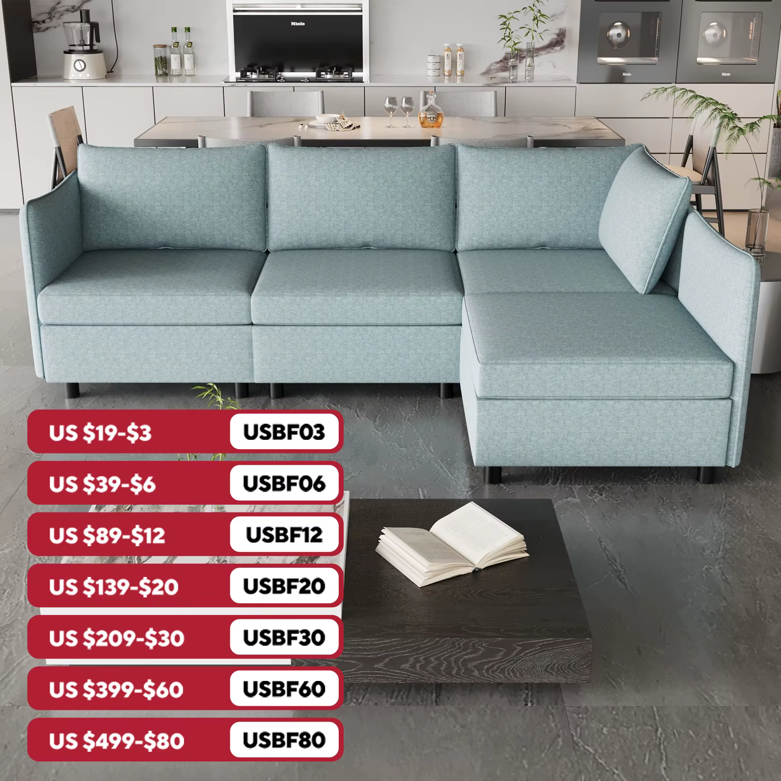 Versatile Modular Sectional Sofa with Storage - 3-Seat L-Shaped Convertible Sleeper Sofa for Living Room and Office Spaces