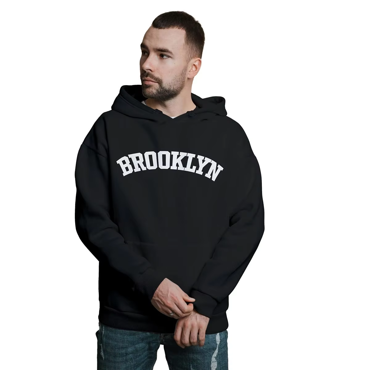 Men's kangaroo hoodie Brooklyn streetwear cold blouse