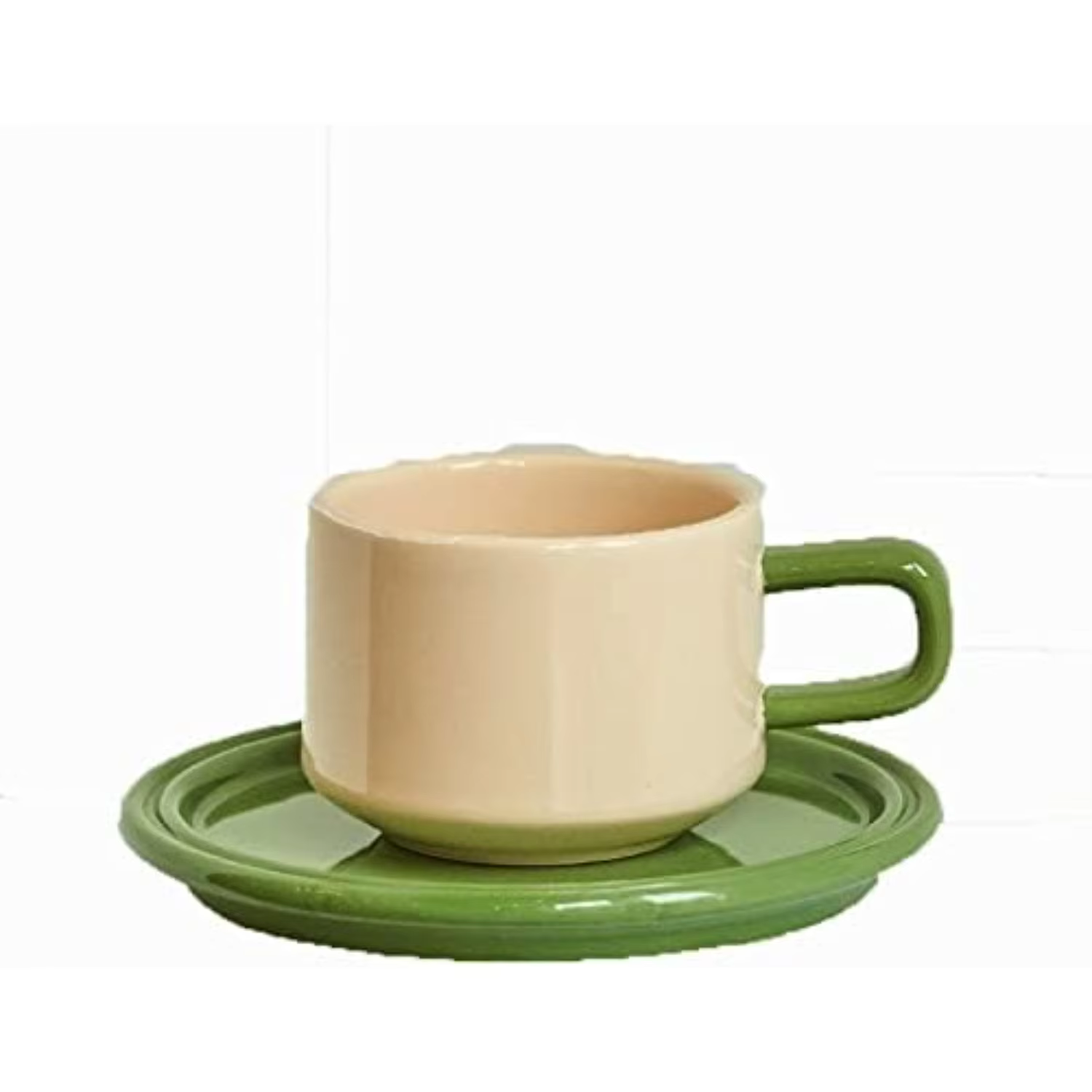 Sky and Forest Coffee Cup and Saucer Set - Premium Tea Cup Set for Family - Elegant Drinkware for Coffee and Tea - Colorful Mug 