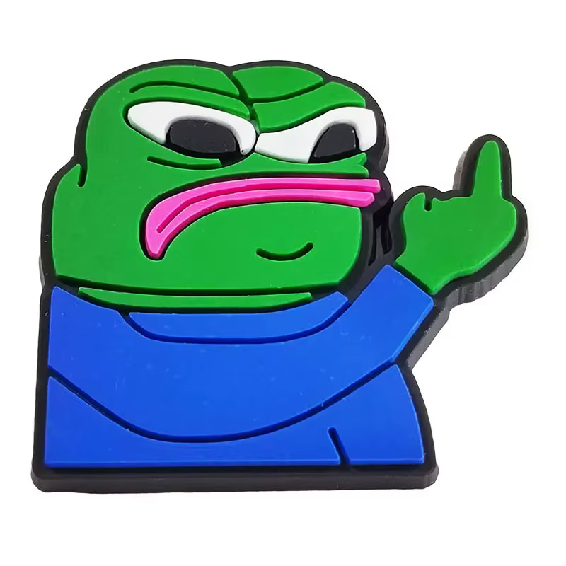 1pcs Sad Frog Pepe Cartoon Duck PVC Shoe Buckle Shoes Decoration Accessories DIY Clog Wholesale for Shoes Women Girls Kids Gifts