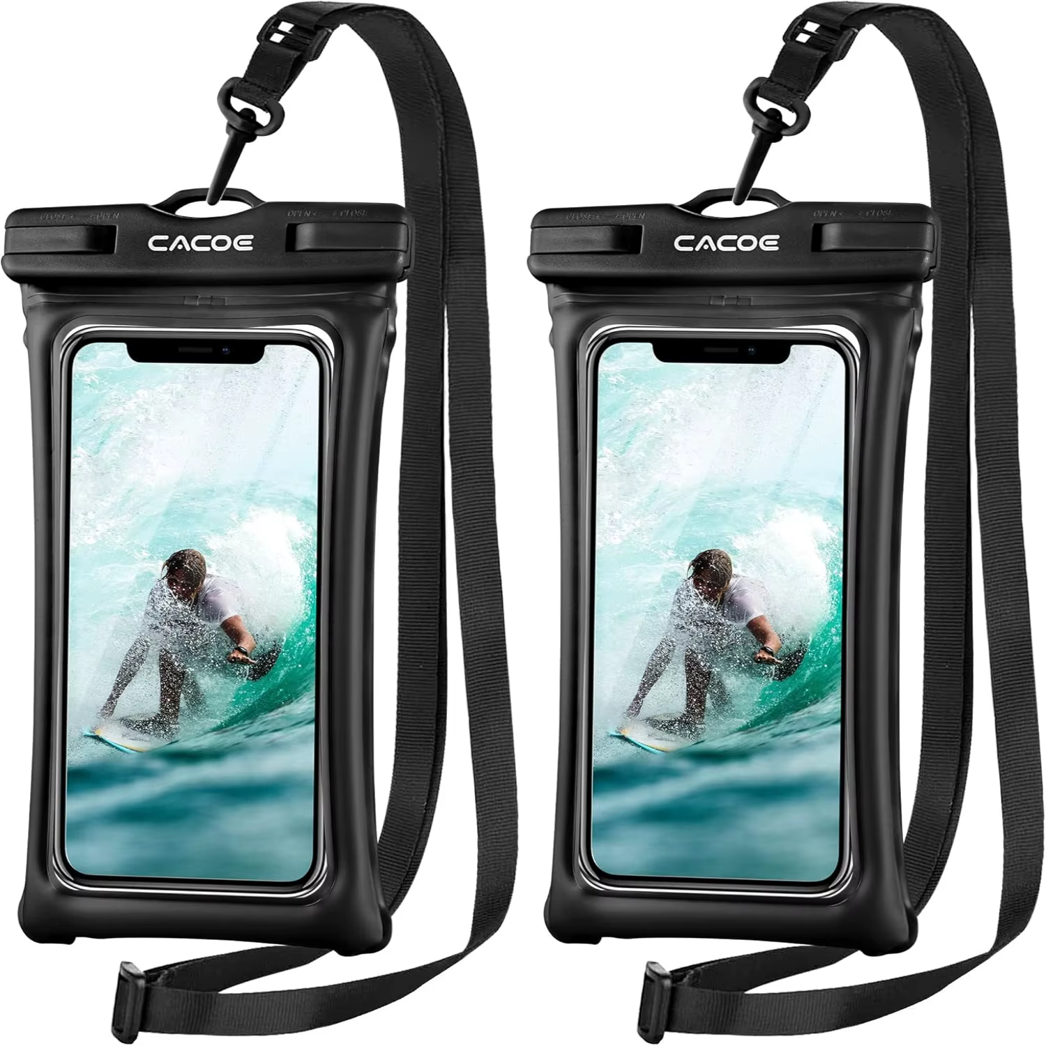 [Floatable] Floating  IPX8 Waterproof Phone case 2 Pack-Up to 7.0",Adjustable Neck Lanyard Phone Pouch,Phone Dry Bags for Vacati