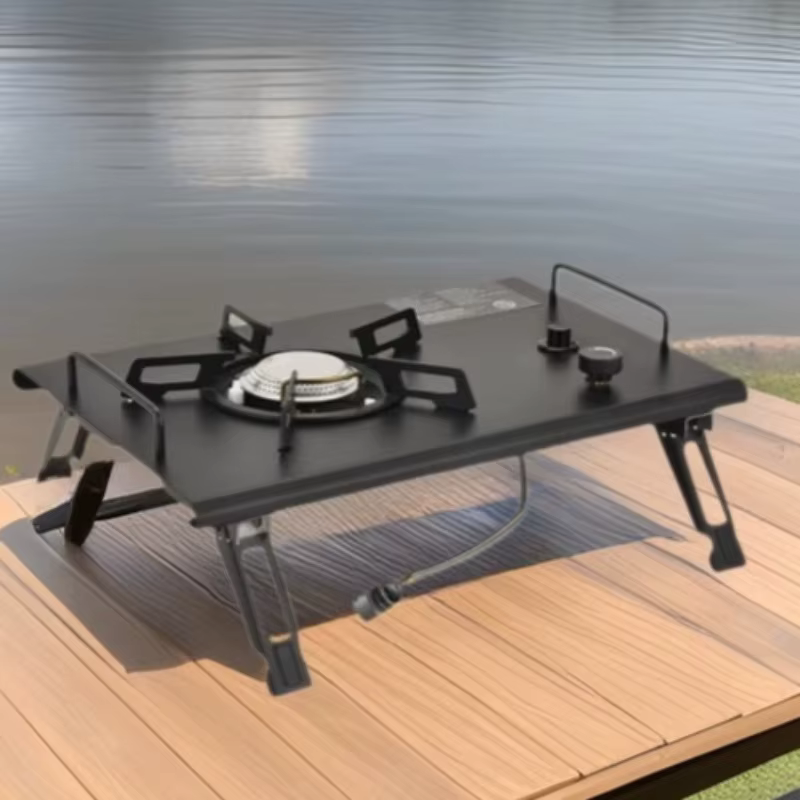 4000W Camping Gas Stove Foldable IGT Gas Stove Stainless Steel Camping Table Stove Portable Outdoor Picnic Desktop Furnace