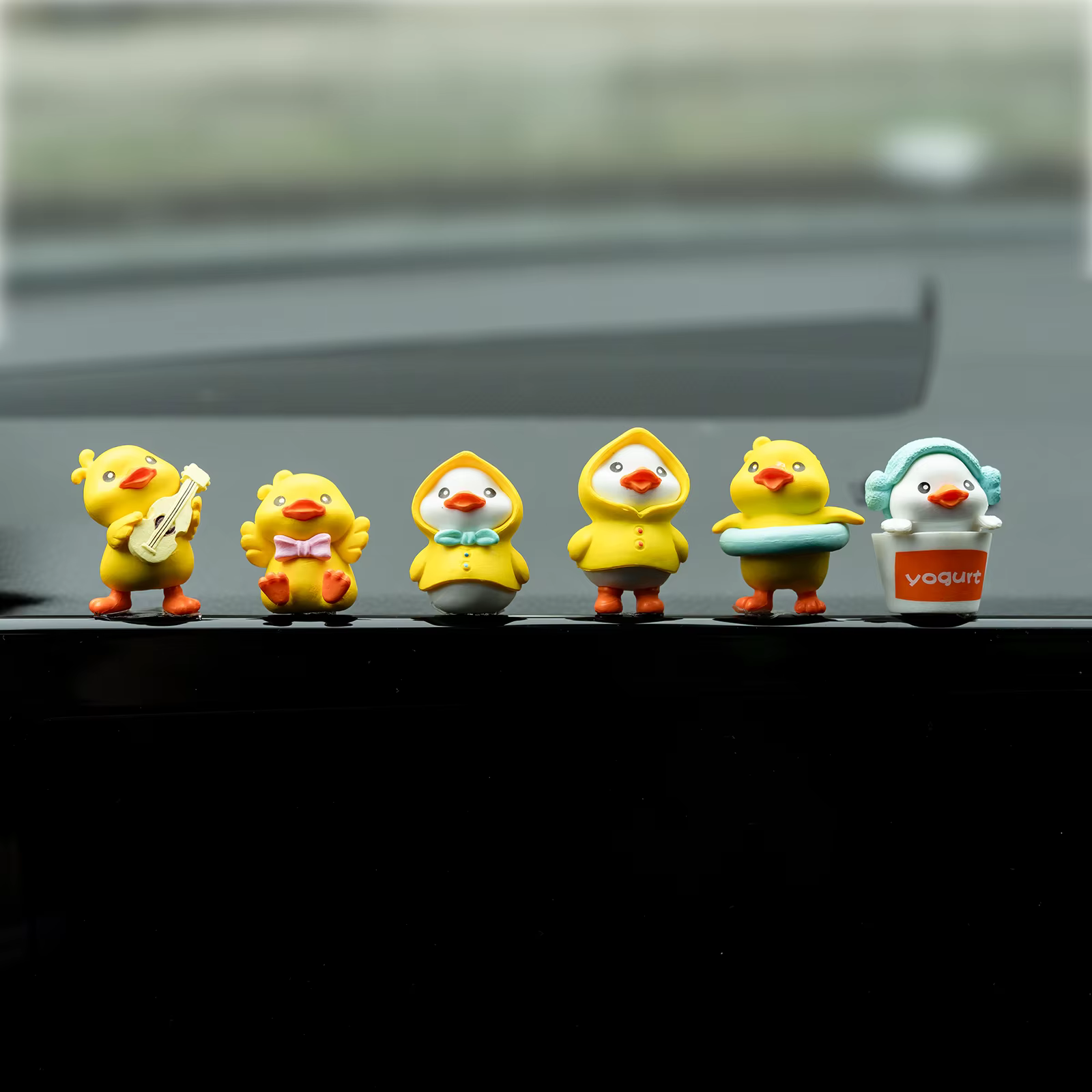 MuMyer Yellow Duck Car Dashboard Decorations 6Pcs Cute Little Duck Car Ornaments Set for Car Interior Home Desk Ornaments