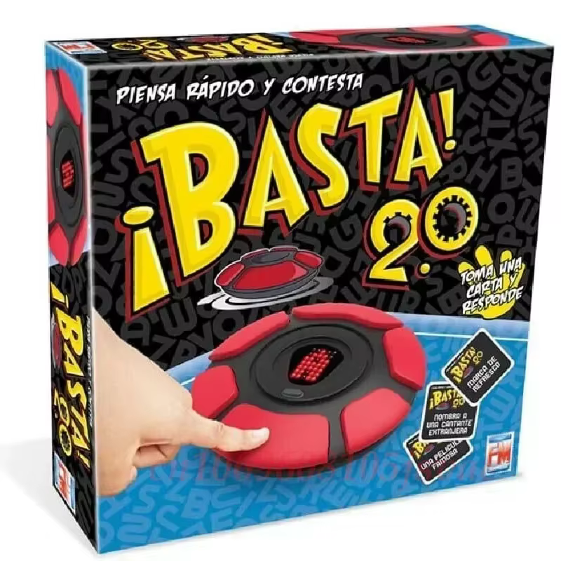 Basta 2.0 Spanish English Word Board Game: Press Letters, Electronic Button, Travel Games
