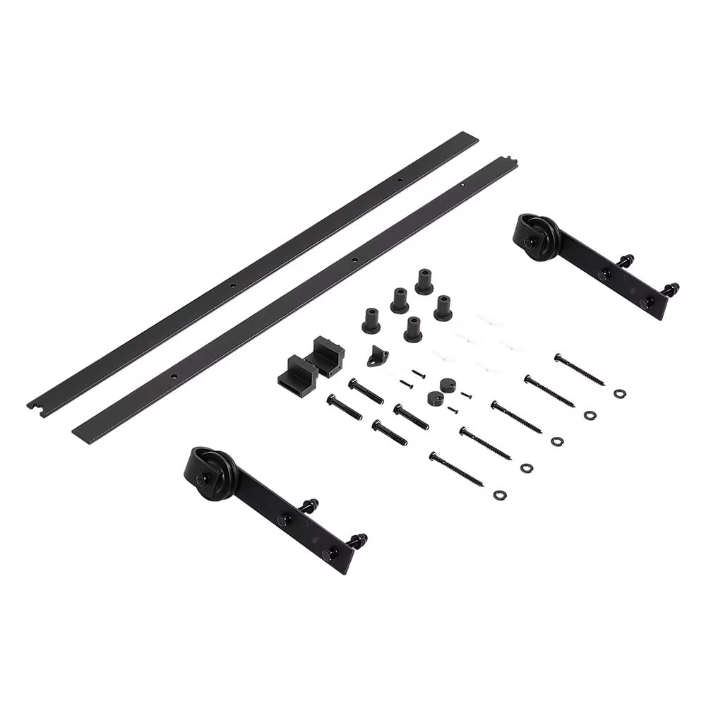 Premium Sliding Barn Door Hardware Kit - Heavy Duty, Easy Install, Rustic Home Decor Accessories