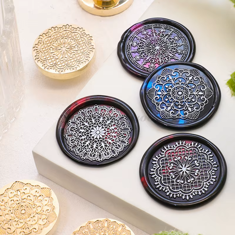 Rose Rainbow Window Flower Removable Brass Wax Seal Stamp Head For Invitation Gift Wrap Envelope Notebook Decor