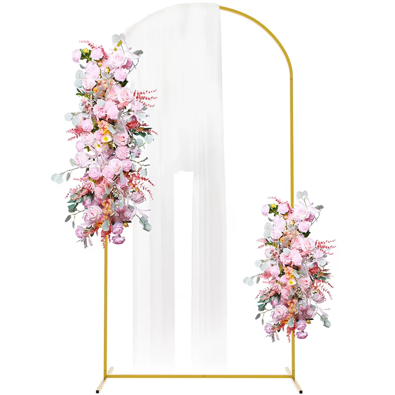 Metal Arch Backdrop Stand 6.6FT Gold Wedding Balloon Arched Backdrop Stand Square Arch Frame for Birthday Party Bridal Baby Show