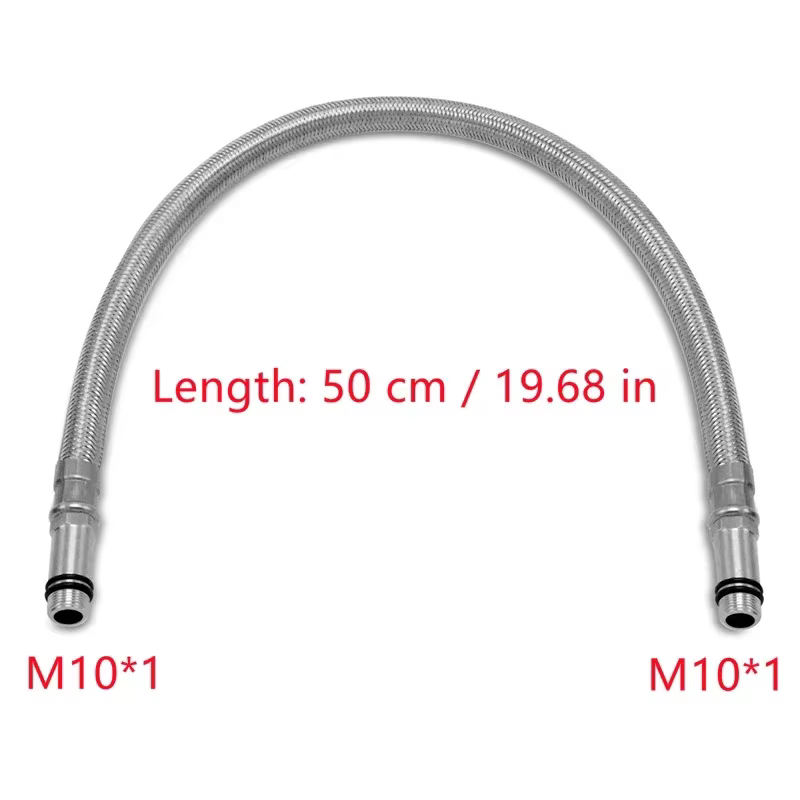 40/50/56/60cm M10*1 Faucet Hose 304 Stainless Steel Braided Tube Faucet Replacement Hose Kitchen Sink Flexible Cold Water Hose