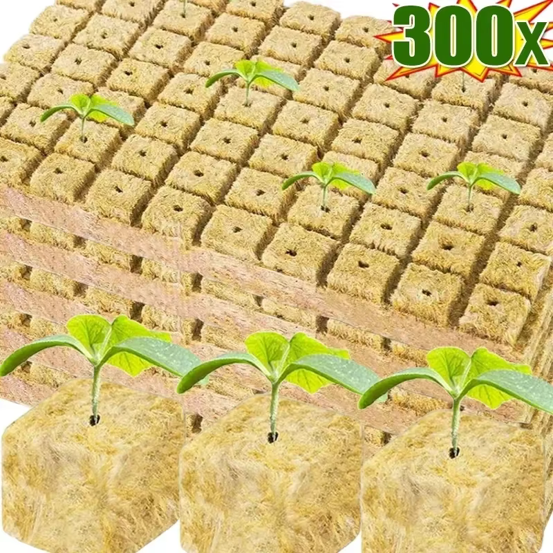 Planting Sponge Rock Wool Starter Plugs Hydroponic Grow Media Cubes Home Greenhouse Garden Soilless Substrate Seedling Block