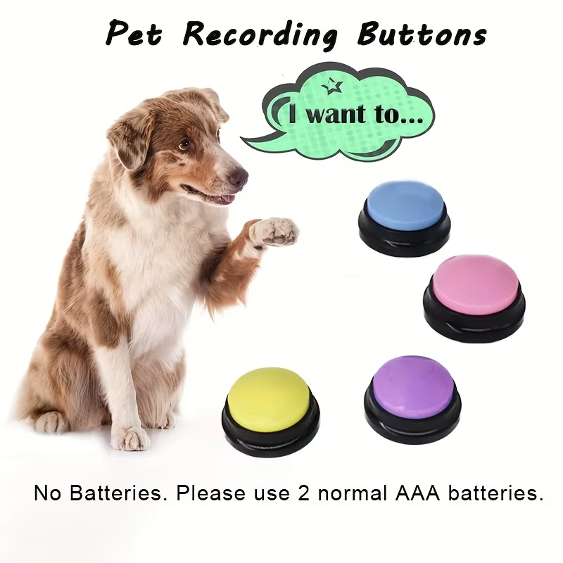 4pcs/set Pet Recording Button, Pet Training Buzzer, Pet Toy, Pet Supplies, Without Battery.
