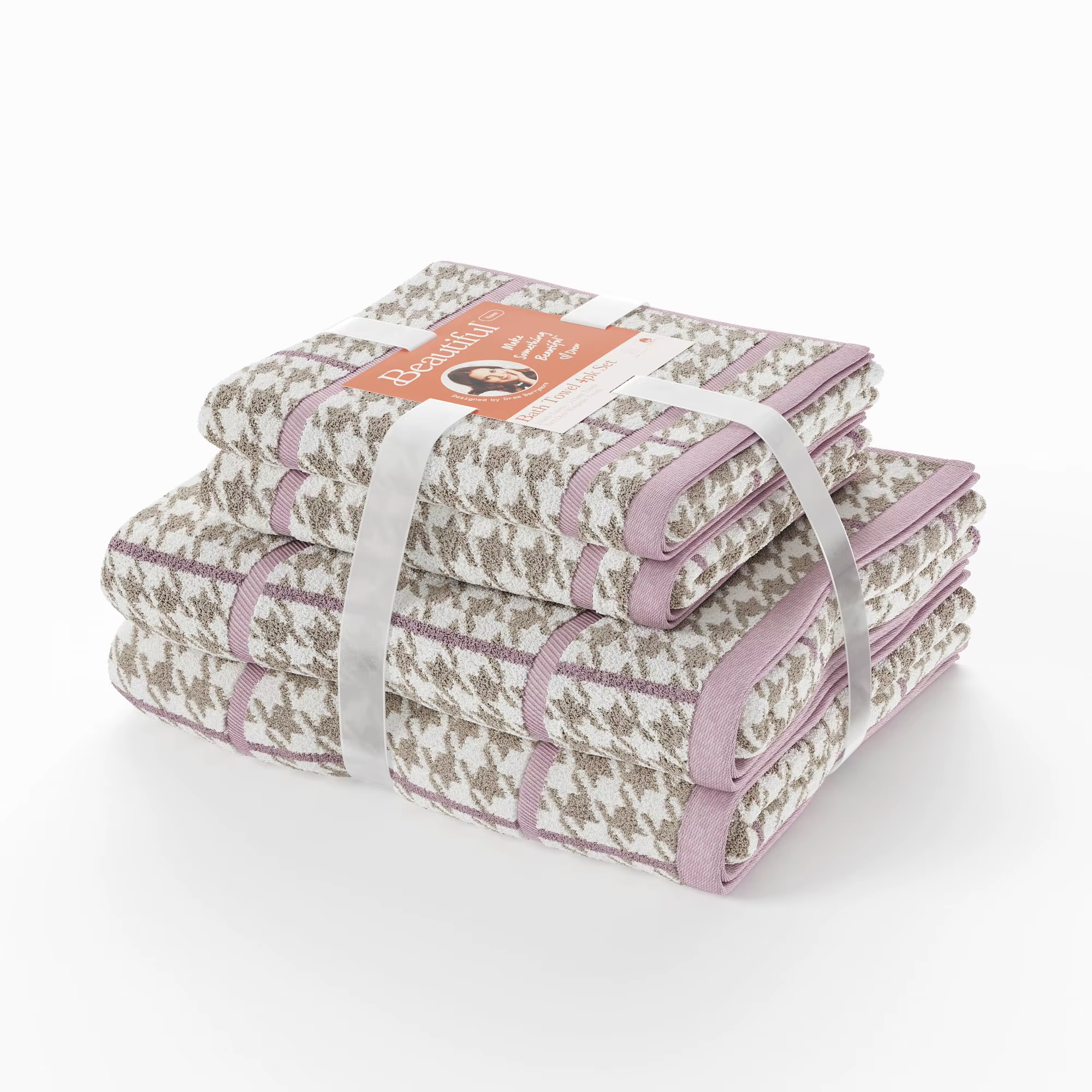 Plaid 4pk Towel Set, Contains 2 Bath, 2 Hand - Rose Pink by Suitable for daily family or hotel use, soft and durable