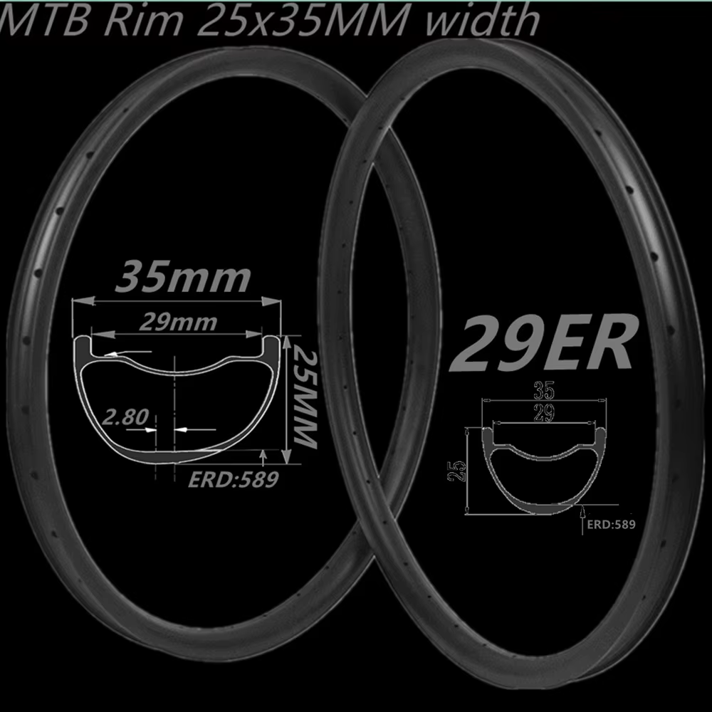 Fast Shipping Best Choice 29er Carbon MTB Rim Asymmetric Bicycle Wheel Rim UD Matte 28 32Holes MTB Carbon Mtb Rim 25x35