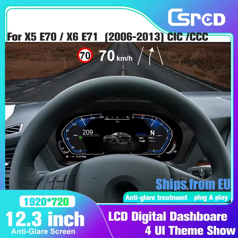Csred For BMW E70 X5 E71 CCC CIC LCD instrument panel speedometer instrument panel HUD 12.3 ''digital instrument panel Series X5