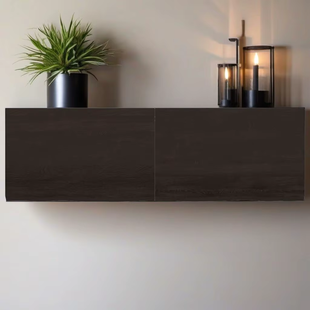 Dark Brown Solid Oak Wall Shelf 160x50x(2-4) cm - Durable Treated Wood Storage Solution