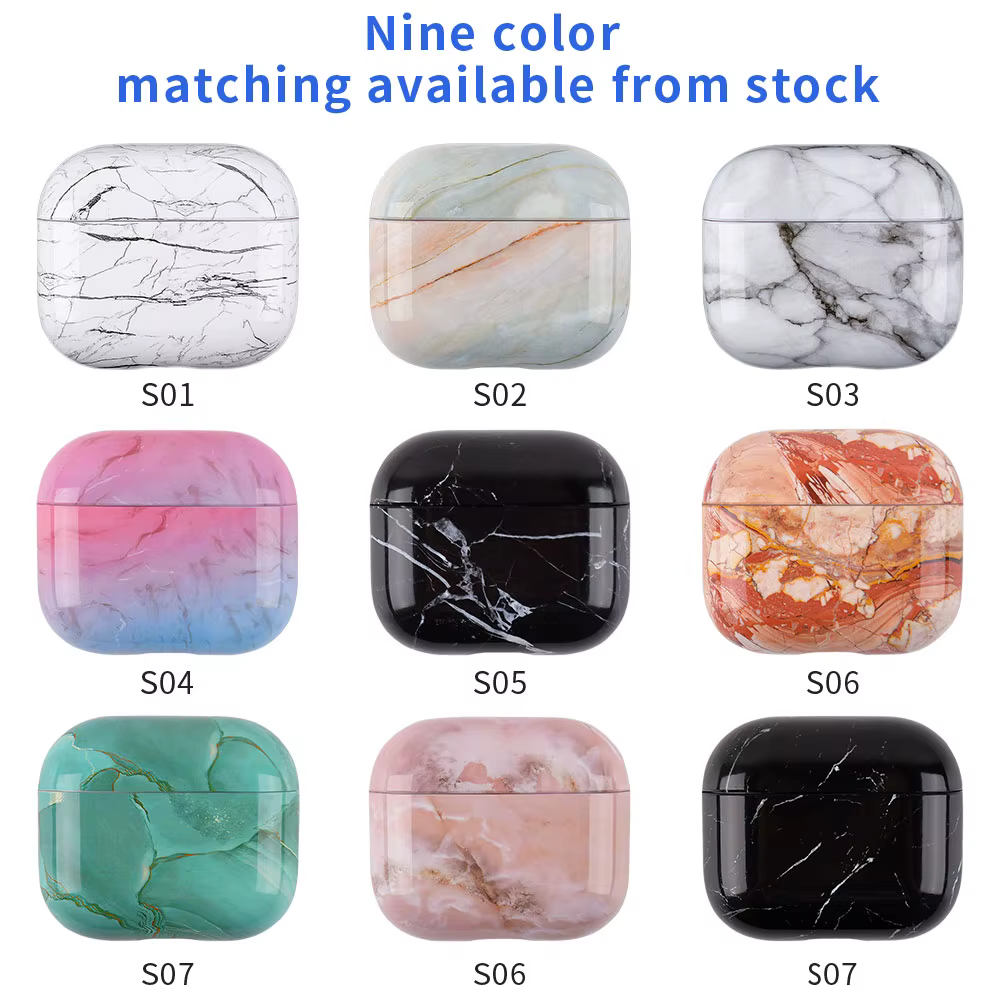 Marble Pattern Case For Apple Airpods 4 4th Generation 2024 Hard PC Cover For AirPods 4 AirPods4 Marble Protective Cases Fundas