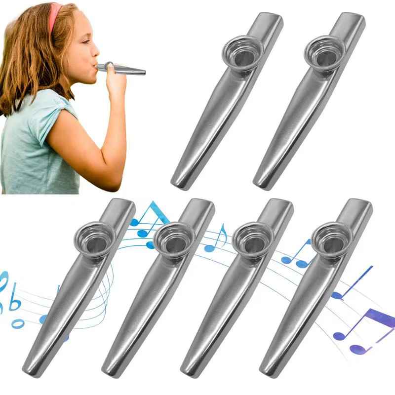 Metal Kazoos Party Kazoos Flute Musical Toys 6Pcs Kazoos Flute Good Companion For Guitar Violin Piano Keyboard Ukulele Kazoo
