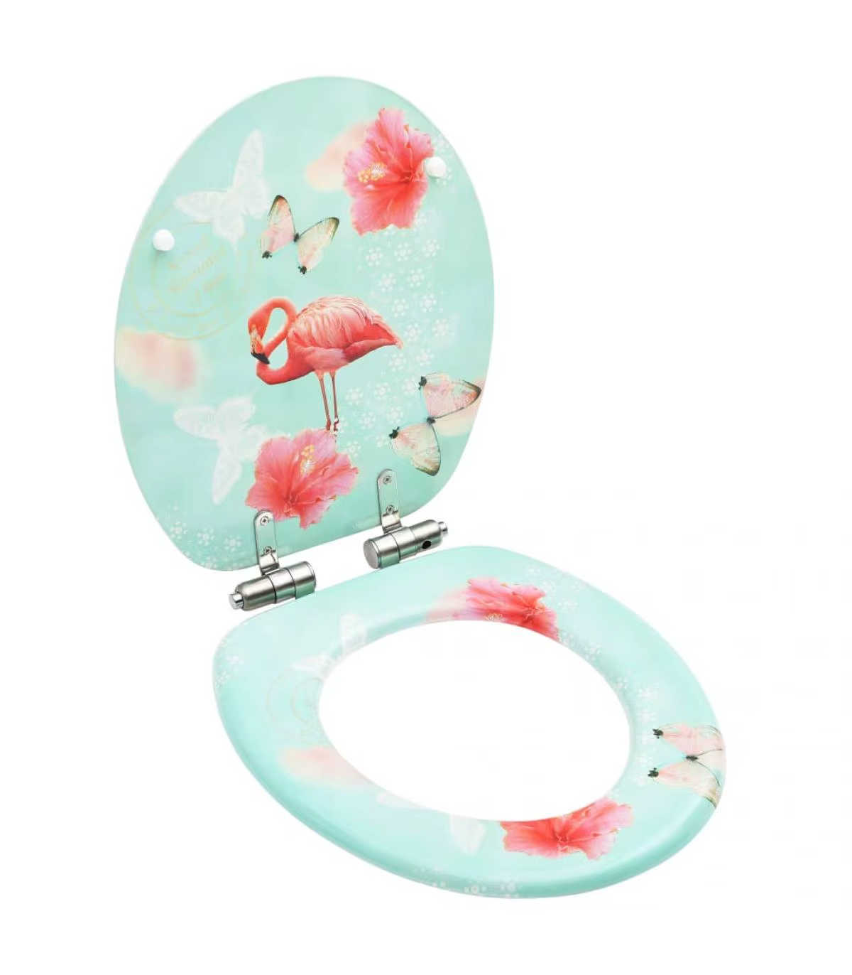 Ecomobel toilet and bidet seats toilet seat with soft closing cover MDF flamenco design for bathroom plumbing spare parts and home facilities