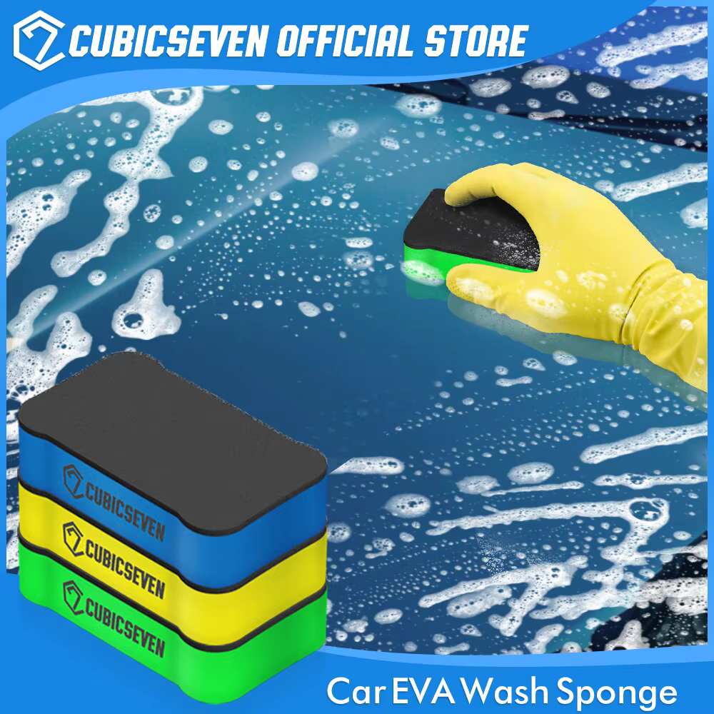 Cubicseven Natural Car EVA Wash Sponge Car Ceramic Coating Tire Wipe Water Suction Pad Glass Nano Wax Polishing Cleaning Tool